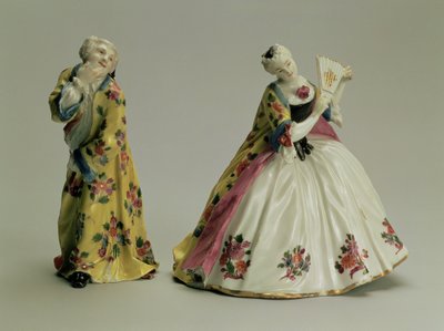 Paire de figures : Homme en robe orientale et Dame avec un éventail, Meissen, 1736 - Johann Joachim Kaendler